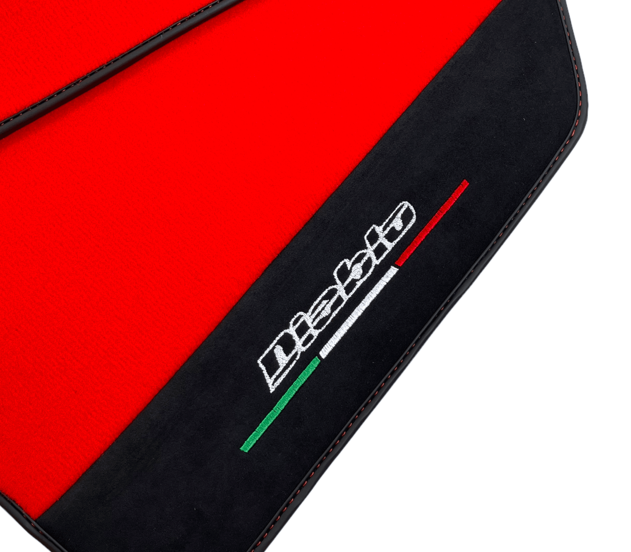 Red Floor Mats for Lamborghini Diablo 1990-2001 With Alcantara Leather - AutoWin